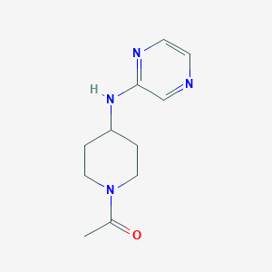 molecular formula C11H16N4O B7328753 1-[4-(Pyrazin-2-ylamino)piperidin-1-yl]ethanone 