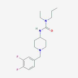 molecular formula C18H27F2N3O B7328757 3-[1-[(3,4-Difluorophenyl)methyl]piperidin-4-yl]-1-ethyl-1-propylurea 