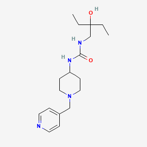 molecular formula C18H30N4O2 B7328763 1-(2-Ethyl-2-hydroxybutyl)-3-[1-(pyridin-4-ylmethyl)piperidin-4-yl]urea 