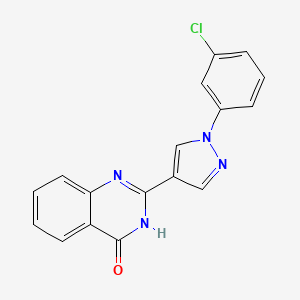 molecular formula C17H11ClN4O B7328774 2-[1-(3-chlorophenyl)pyrazol-4-yl]-3H-quinazolin-4-one 