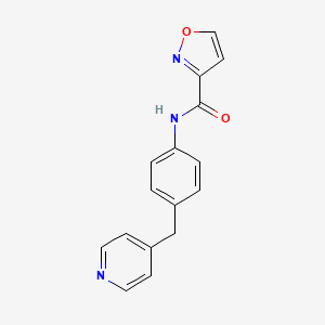 molecular formula C16H13N3O2 B7328788 N-[4-(pyridin-4-ylmethyl)phenyl]-1,2-oxazole-3-carboxamide 