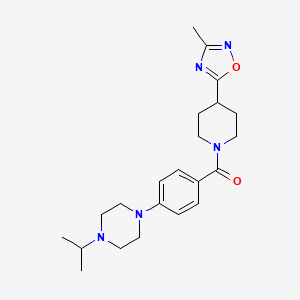 [4-(3-Methyl-1,2,4-oxadiazol-5-yl)piperidin-1-yl]-[4-(4-propan-2-ylpiperazin-1-yl)phenyl]methanone