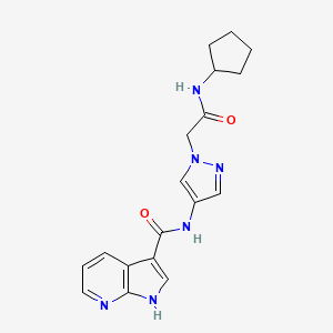 N-[1-[2-(cyclopentylamino)-2-oxoethyl]pyrazol-4-yl]-1H-pyrrolo[2,3-b]pyridine-3-carboxamide