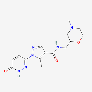 5-methyl-N-[(4-methylmorpholin-2-yl)methyl]-1-(6-oxo-1H-pyridazin-3-yl)pyrazole-4-carboxamide