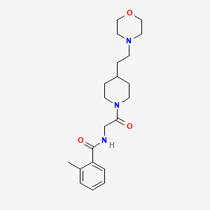 2-methyl-N-[2-[4-(2-morpholin-4-ylethyl)piperidin-1-yl]-2-oxoethyl]benzamide