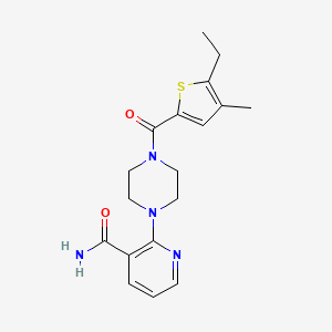 2-[4-(5-Ethyl-4-methylthiophene-2-carbonyl)piperazin-1-yl]pyridine-3-carboxamide