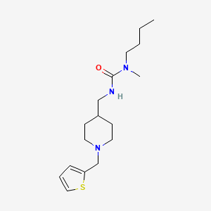 molecular formula C17H29N3OS B7328901 1-Butyl-1-methyl-3-[[1-(thiophen-2-ylmethyl)piperidin-4-yl]methyl]urea 