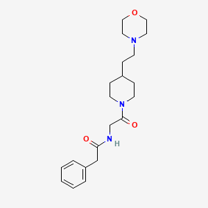 molecular formula C21H31N3O3 B7328924 N-[2-[4-(2-morpholin-4-ylethyl)piperidin-1-yl]-2-oxoethyl]-2-phenylacetamide 