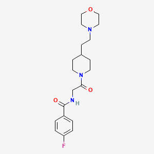 molecular formula C20H28FN3O3 B7328931 4-fluoro-N-[2-[4-(2-morpholin-4-ylethyl)piperidin-1-yl]-2-oxoethyl]benzamide 