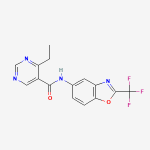 molecular formula C15H11F3N4O2 B7328940 4-ethyl-N-[2-(trifluoromethyl)-1,3-benzoxazol-5-yl]pyrimidine-5-carboxamide 