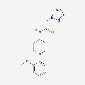 molecular formula C17H22N4O2 B7328974 N-[1-(2-methoxyphenyl)piperidin-4-yl]-2-pyrazol-1-ylacetamide 