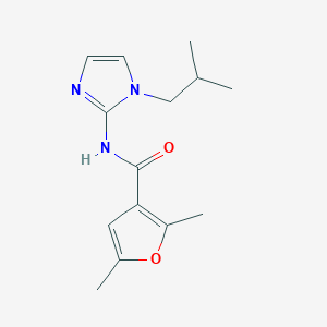 molecular formula C14H19N3O2 B7329022 2,5-dimethyl-N-[1-(2-methylpropyl)imidazol-2-yl]furan-3-carboxamide 