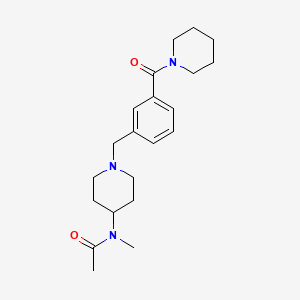 molecular formula C21H31N3O2 B7329031 N-methyl-N-[1-[[3-(piperidine-1-carbonyl)phenyl]methyl]piperidin-4-yl]acetamide 