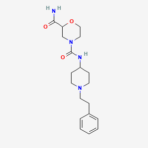 molecular formula C19H28N4O3 B7329044 4-N-[1-(2-phenylethyl)piperidin-4-yl]morpholine-2,4-dicarboxamide 