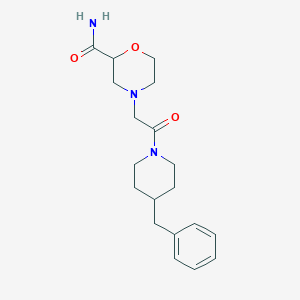 molecular formula C19H27N3O3 B7329052 4-[2-(4-Benzylpiperidin-1-yl)-2-oxoethyl]morpholine-2-carboxamide 