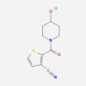 molecular formula C11H12N2O2S B7329058 2-(4-Hydroxypiperidine-1-carbonyl)thiophene-3-carbonitrile 