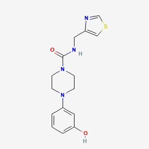 4-(3-hydroxyphenyl)-N-(1,3-thiazol-4-ylmethyl)piperazine-1-carboxamide