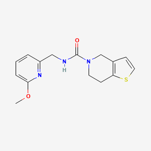 molecular formula C15H17N3O2S B7329105 N-[(6-methoxypyridin-2-yl)methyl]-6,7-dihydro-4H-thieno[3,2-c]pyridine-5-carboxamide 