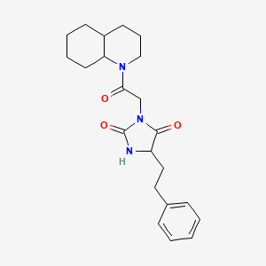 molecular formula C22H29N3O3 B7329107 3-[2-(3,4,4a,5,6,7,8,8a-octahydro-2H-quinolin-1-yl)-2-oxoethyl]-5-(2-phenylethyl)imidazolidine-2,4-dione 