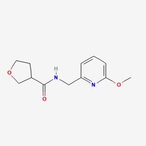 molecular formula C12H16N2O3 B7329108 N-[(6-methoxypyridin-2-yl)methyl]oxolane-3-carboxamide 