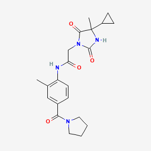 2-(4-cyclopropyl-4-methyl-2,5-dioxoimidazolidin-1-yl)-N-[2-methyl-4-(pyrrolidine-1-carbonyl)phenyl]acetamide