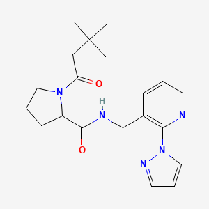 1-(3,3-dimethylbutanoyl)-N-[(2-pyrazol-1-ylpyridin-3-yl)methyl]pyrrolidine-2-carboxamide