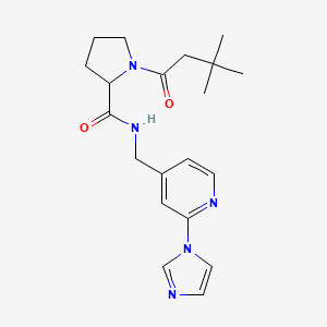 1-(3,3-dimethylbutanoyl)-N-[(2-imidazol-1-ylpyridin-4-yl)methyl]pyrrolidine-2-carboxamide