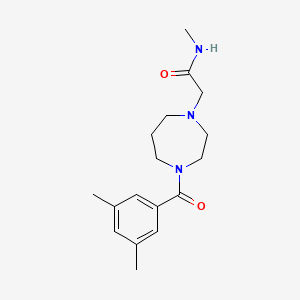 molecular formula C17H25N3O2 B7329150 2-[4-(3,5-dimethylbenzoyl)-1,4-diazepan-1-yl]-N-methylacetamide 