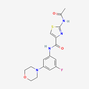 molecular formula C16H17FN4O3S B7329151 2-acetamido-N-(3-fluoro-5-morpholin-4-ylphenyl)-1,3-thiazole-4-carboxamide 