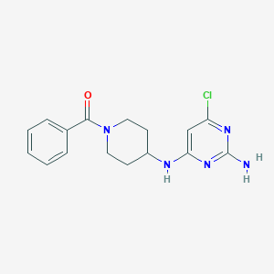 molecular formula C16H18ClN5O B7329154 [4-[(2-Amino-6-chloropyrimidin-4-yl)amino]piperidin-1-yl]-phenylmethanone 