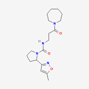 N-[3-(azepan-1-yl)-3-oxopropyl]-2-(5-methyl-1,2-oxazol-3-yl)pyrrolidine-1-carboxamide