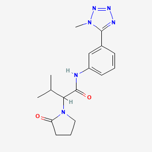 molecular formula C17H22N6O2 B7329188 3-methyl-N-[3-(1-methyltetrazol-5-yl)phenyl]-2-(2-oxopyrrolidin-1-yl)butanamide 