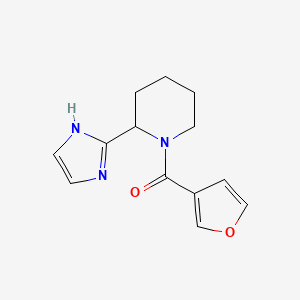 molecular formula C13H15N3O2 B7329204 furan-3-yl-[2-(1H-imidazol-2-yl)piperidin-1-yl]methanone 