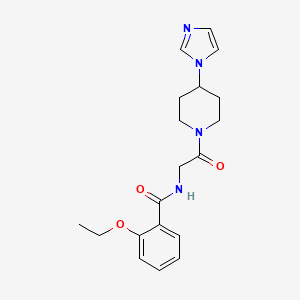 molecular formula C19H24N4O3 B7329221 2-ethoxy-N-[2-(4-imidazol-1-ylpiperidin-1-yl)-2-oxoethyl]benzamide 