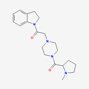 1-(2,3-Dihydroindol-1-yl)-2-[4-(1-methylpyrrolidine-2-carbonyl)piperazin-1-yl]ethanone