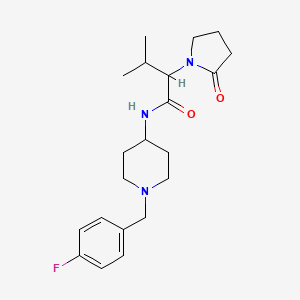 N-[1-[(4-fluorophenyl)methyl]piperidin-4-yl]-3-methyl-2-(2-oxopyrrolidin-1-yl)butanamide