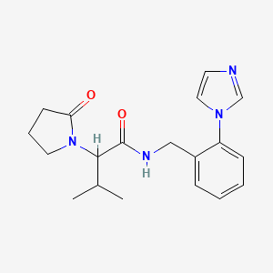 N-[(2-imidazol-1-ylphenyl)methyl]-3-methyl-2-(2-oxopyrrolidin-1-yl)butanamide