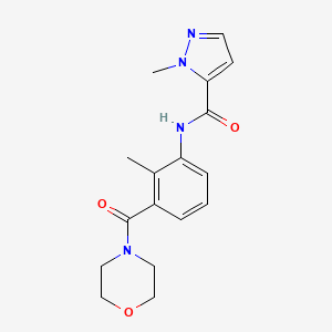 molecular formula C17H20N4O3 B7329305 2-methyl-N-[2-methyl-3-(morpholine-4-carbonyl)phenyl]pyrazole-3-carboxamide 