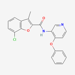 molecular formula C21H15ClN2O3 B7329331 7-chloro-3-methyl-N-(4-phenoxypyridin-3-yl)-1-benzofuran-2-carboxamide 