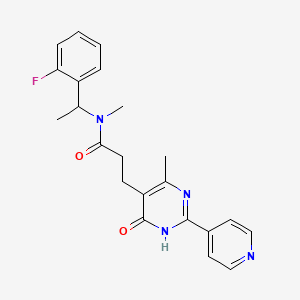 N-[1-(2-fluorophenyl)ethyl]-N-methyl-3-(4-methyl-6-oxo-2-pyridin-4-yl-1H-pyrimidin-5-yl)propanamide