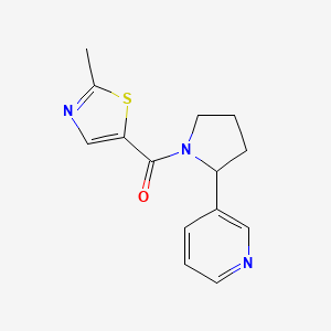 molecular formula C14H15N3OS B7329359 (2-Methyl-1,3-thiazol-5-yl)-(2-pyridin-3-ylpyrrolidin-1-yl)methanone 