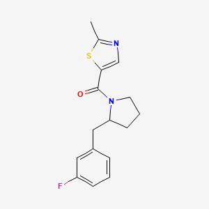 [2-[(3-Fluorophenyl)methyl]pyrrolidin-1-yl]-(2-methyl-1,3-thiazol-5-yl)methanone