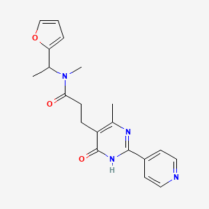 N-[1-(furan-2-yl)ethyl]-N-methyl-3-(4-methyl-6-oxo-2-pyridin-4-yl-1H-pyrimidin-5-yl)propanamide