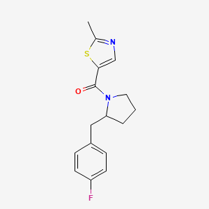 [2-[(4-Fluorophenyl)methyl]pyrrolidin-1-yl]-(2-methyl-1,3-thiazol-5-yl)methanone