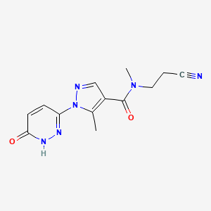 molecular formula C13H14N6O2 B7329382 N-(2-cyanoethyl)-N,5-dimethyl-1-(6-oxo-1H-pyridazin-3-yl)pyrazole-4-carboxamide 