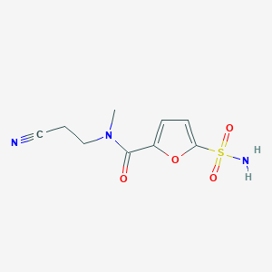 molecular formula C9H11N3O4S B7329387 N-(2-cyanoethyl)-N-methyl-5-sulfamoylfuran-2-carboxamide 