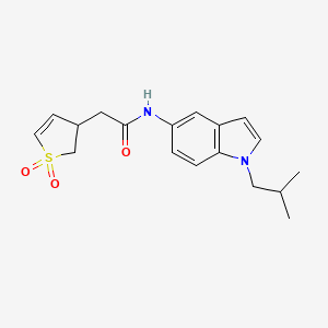 molecular formula C18H22N2O3S B7329389 2-(1,1-dioxo-2,3-dihydrothiophen-3-yl)-N-[1-(2-methylpropyl)indol-5-yl]acetamide 