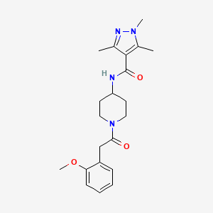 N-[1-[2-(2-methoxyphenyl)acetyl]piperidin-4-yl]-1,3,5-trimethylpyrazole-4-carboxamide