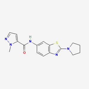 2-methyl-N-(2-pyrrolidin-1-yl-1,3-benzothiazol-6-yl)pyrazole-3-carboxamide