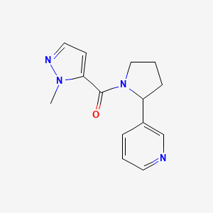 molecular formula C14H16N4O B7329448 (2-Methylpyrazol-3-yl)-(2-pyridin-3-ylpyrrolidin-1-yl)methanone 